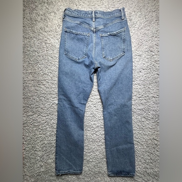 Agolde Jeans Womens 26 Riley High Rise Straight Crop Light Button Fly Streetwear - Picture 5 of 5